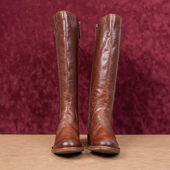 Sofft Women Sharnell II Brown Leather Back Lace-up Rust Riding Knee Boots 9.5 - Picture 3 of 10